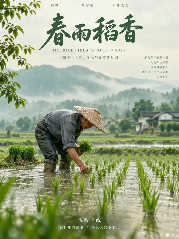 《春雨润田》- 黄豆魔改短剧乡村励志短剧封面 《春雨润田》- 黄豆魔改短剧乡村励志短剧封面
